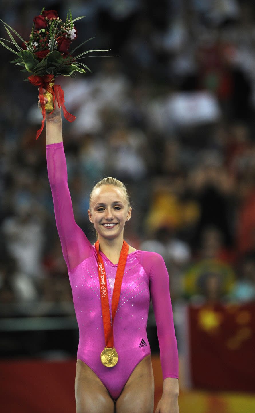 <p>If there was ever a darling of United States gymnastics, it was Nastia Liukin. The gymnast, whose father is former Olympic athlete Valeri Liukin, competed for the first time on the Olympic stage at the 2008 Summer Games in Beijing. It was there that she took home <a href="https://www.britannica.com/biography/Nastia-Liukin" rel="nofollow noopener" target="_blank" data-ylk="slk:five Olympic medals;elm:context_link;itc:0;sec:content-canvas" class="link ">five Olympic medals</a>, including the individual all-around gold medal. </p>