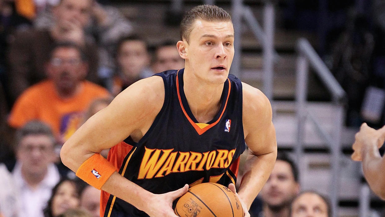 PHOENIX - JANUARY 23:  Andris Biedrins #15 of the Golden State Warriors during the NBA game against the Phoenix Suns at US Airways Center on January 23, 2010 in Phoenix, Arizona.