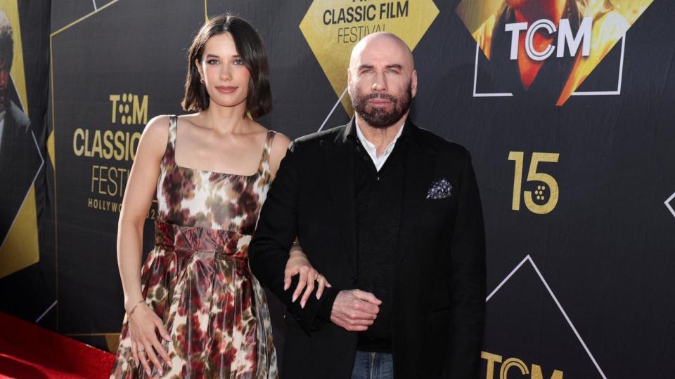 PHOTO: Cast member John Travolta and his daughter Ella Bleu Travolta attend a screening for the 30th anniversary of the movie 'Pulp Fiction' in Los Angeles, Apr. 18, 2024.  (Mario Anzuoni/Reuters)