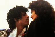 <b>Purple Rain (1984)</b><br> <b>Scene:</b> When Prince and Apollonia get together, they do a lot more than kiss. One indoor love scene gets a little ridiculous.<br> <b>Offense:</b> Sleazily slurpy