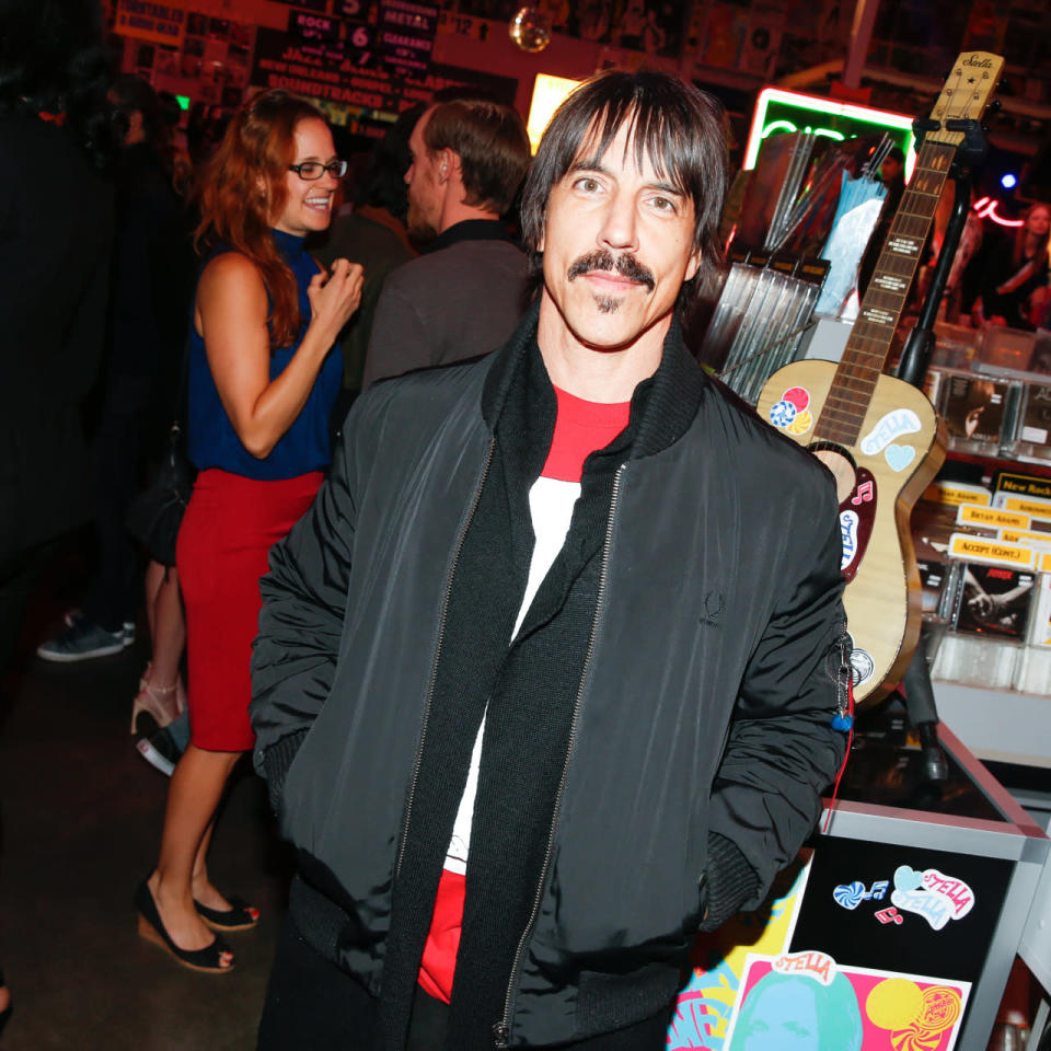 Anthony Kiedis at Stella McCartney’s autumn 2016 show at Amoeba Music in Los Angeles.
