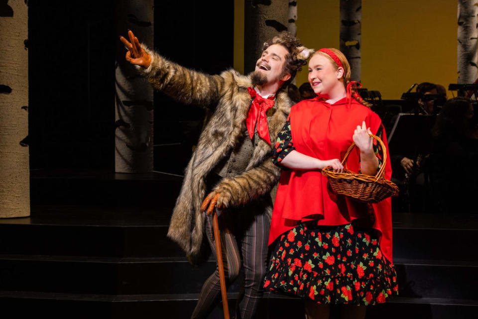 <div class="inline-image__caption"><p>Gavin Creel as the Wolf and Julia Lester as Little Red Ridinghood.</p></div> <div class="inline-image__credit">Matthew Murphy and Evan Zimmerman for MurphyMade</div>