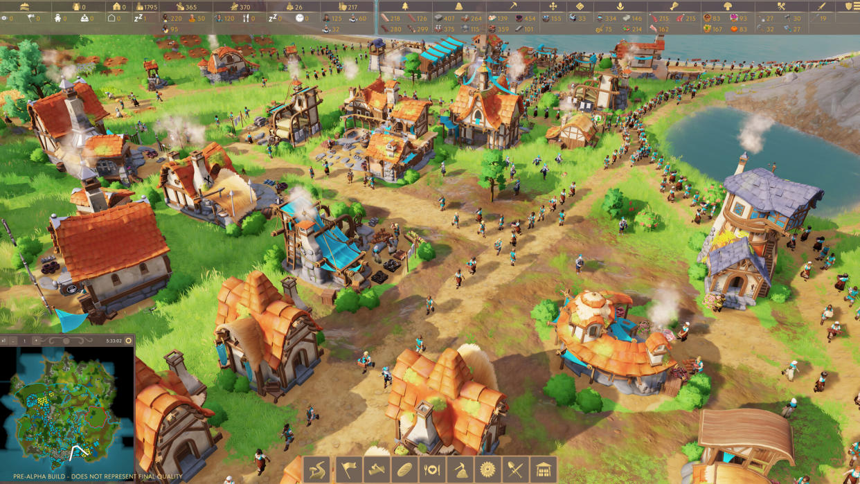  Image of pre-alpha gameplay from fantasy city-builder Pioneers of Pagonia. 