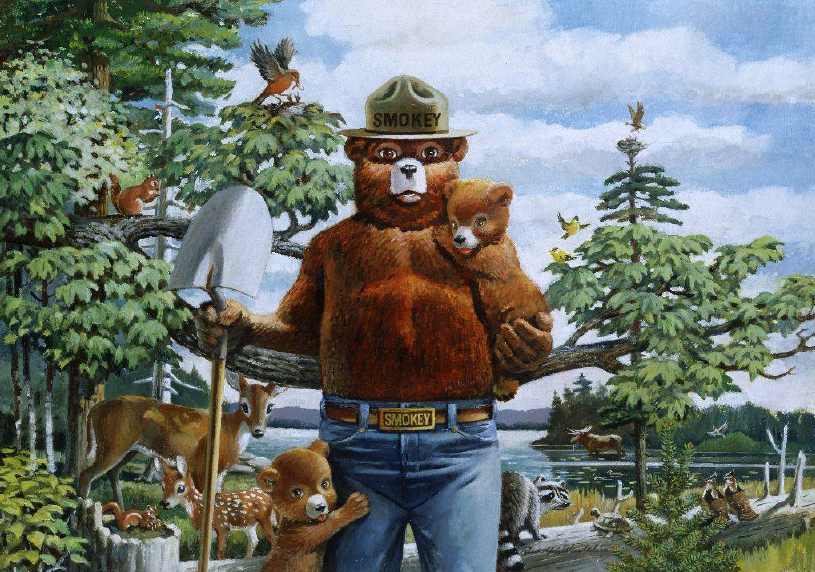 “Smokey Says – Prevent Wildfires,” 1993, Rudy Wendelin. Courtesy of NM Forestry Division