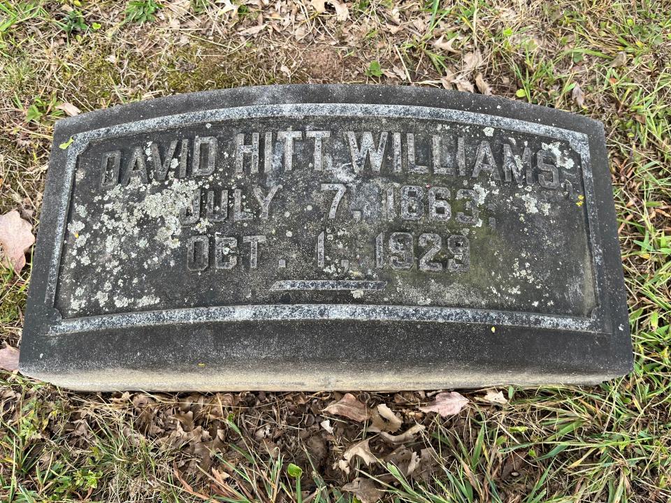 The grave of David Williams at Old Gray Cemetery, September 28, 2023