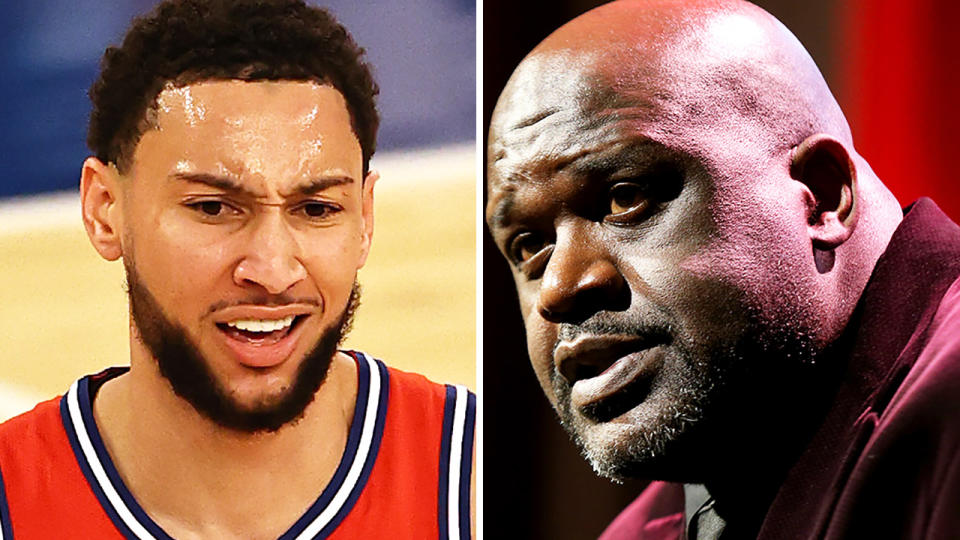 Ben Simmons contacted NBA legend Shaquille O'Neal privately after the former champion called him a 'crybaby' on Inside the NBA. Pictures: Getty Images