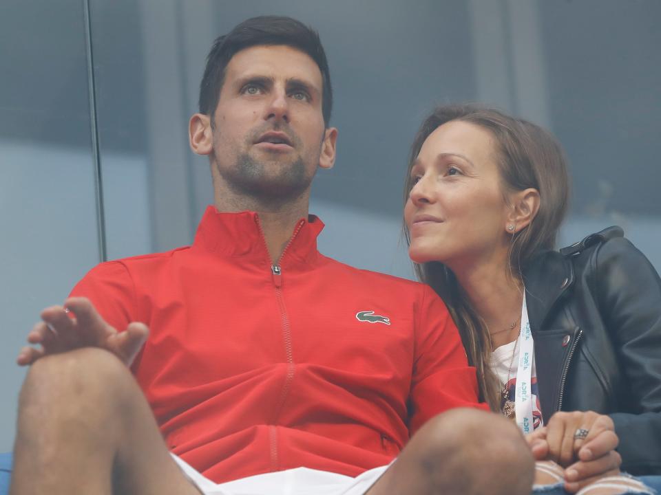 Novak Djokovic with his wife Jelena (Getty Images)