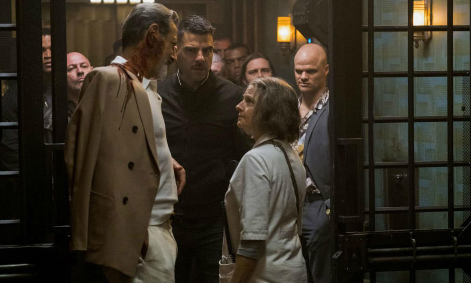 Hotel Artemis boasts a stellar ensemble cast including Jodie Foster, Jeff Goldblum and Zachary Quinto