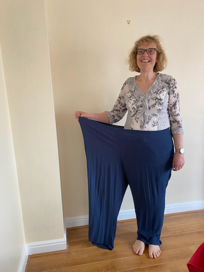 Mellor can now fit in just one leg of her old trousers. (Collect/PA Real Life)
