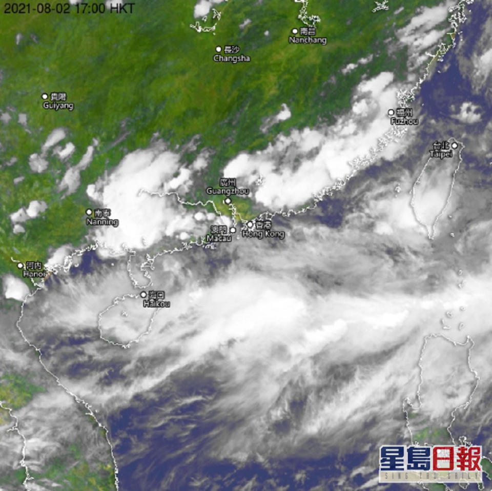 預料現時位於雷州半島以東的低壓區會逐漸增強，並緩慢向東移動。天文台圖片