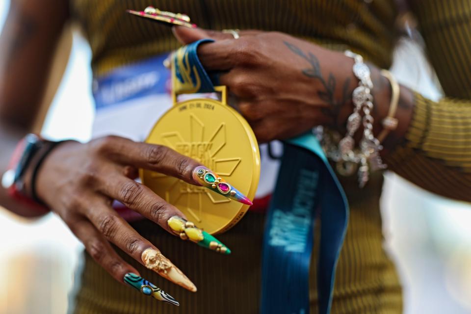 <h1 class="title">Sha'Carri Richardson Olympic Track Trials Nails</h1><cite class="credit">Getty Images</cite>