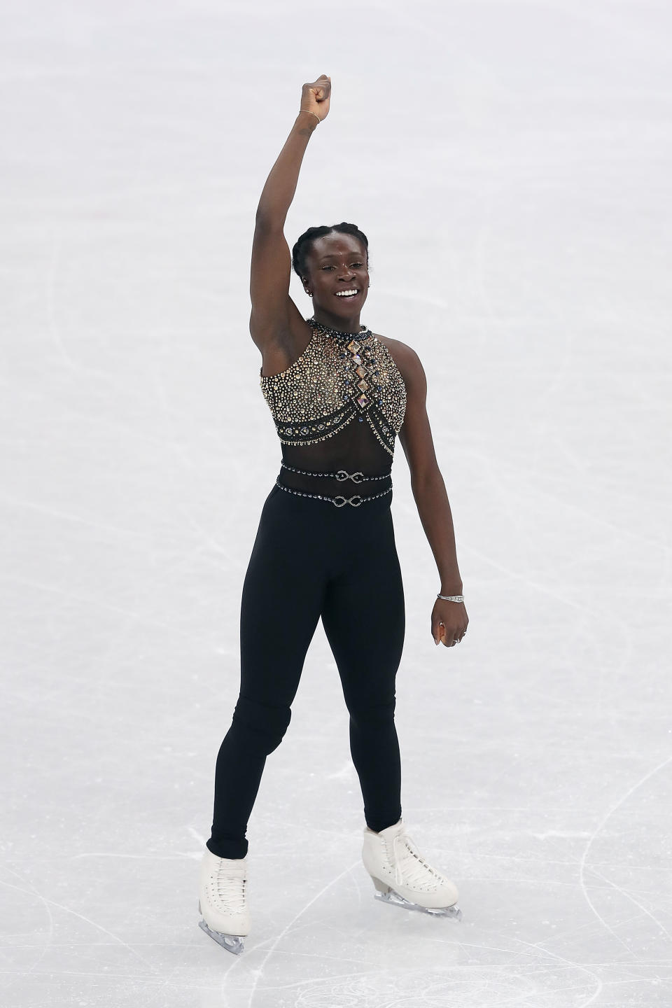 Maé-Bérénice Méité at the 2018 Winter Olympics on Feb. 11, 2018, in Gangneung, South Korea. (Photo: Getty Images)