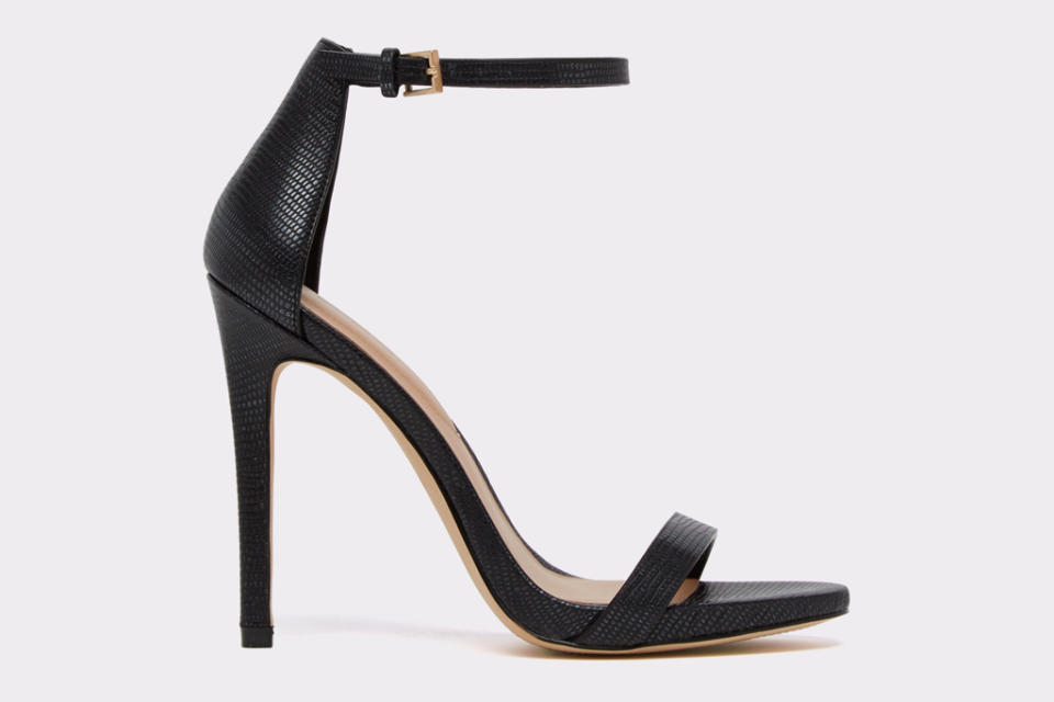 aldo, black sandals, heel