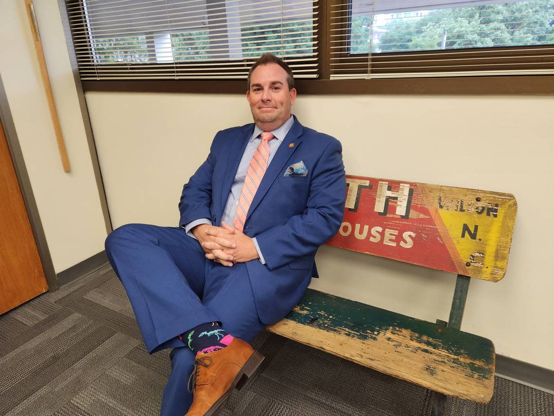 N.C. House Majority Leader John Bell, a Wayne County Republican, photographed in his office at the Legislative Office Building in Raleigh, N.C. on Thursday, June 22, 2023.