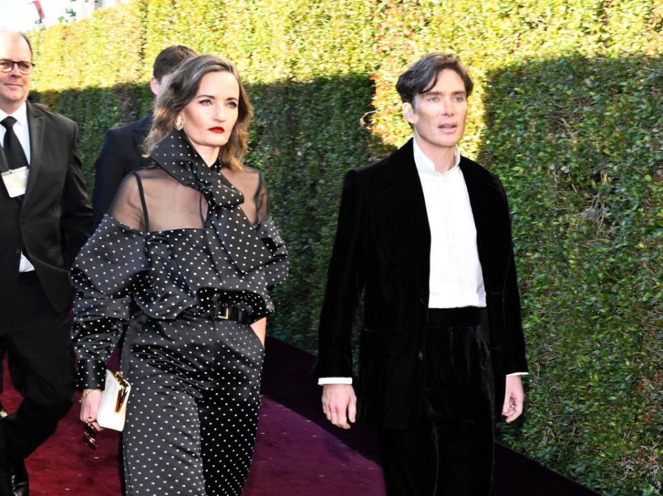 yvonne mcguinness and cillian murphy at the 81st golden globe awards held at the beverly hilton hotel on january 7, 2024 in beverly hills, california photo by earl gibson iiigolden globes 2024golden globes 2024 via getty images