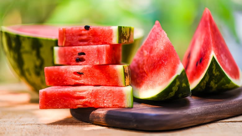 Pile of watermelon slices