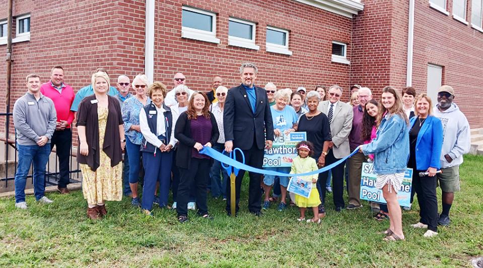 A ribbon-cutting ceremony took place on Sept. 19 for the reopening of the Hawthorne Indoor Municipal Pool in Galesburg. The pool reopened on Sept. 11 after having been closed for extensive repairs since May 2022.