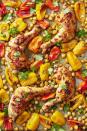 <p>In a rush? Throw five ingredients on a pan and enjoy! </p><p>Get the <a href="https://www.goodhousekeeping.com/food-recipes/easy/a48192/sheet-pan-chickpea-chicken-recipe/" rel="nofollow noopener" target="_blank" data-ylk="slk:Sheet Pan Chickpea Chicken recipe" class="link "><strong>Sheet Pan Chickpea Chicken recipe</strong></a><em>.</em> </p>