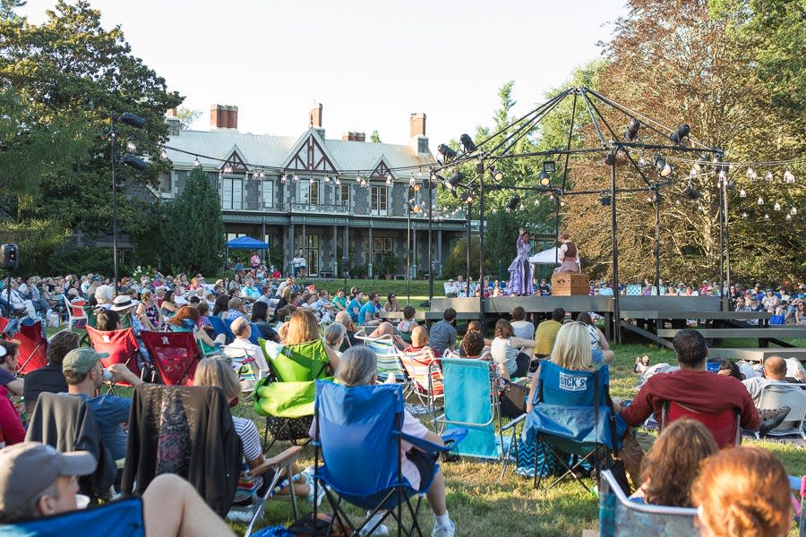 The Rockwood Park audience watches Delaware Shakespeare's 2017 Summer Festival production of 'Henry V.'