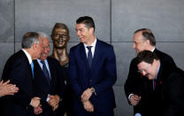 Real Madrid forward Cristiano Ronaldo attends the ceremony to rename Funchal airport as Cristiano Ronaldo Airport in Funchal, Portugal March 29, 2017. REUTERS/Rafael Marchante