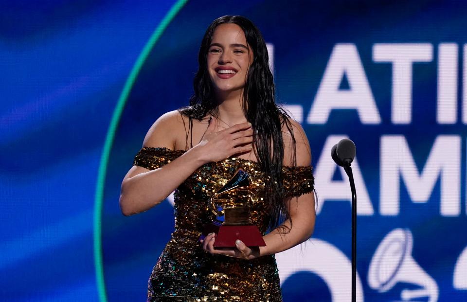 Rosalia accepts the award for album of the year for "Motomami".