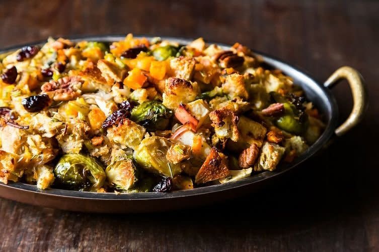 <strong>Get the <a href="http://food52.com/recipes/19730-butternut-squash-brussels-sprout-and-bread-stuffing-with-apples" target="_blank">Butternut Squash, Brussels Sprout, And Bread Stuffing With Apples recipe</a> from Food52</strong>