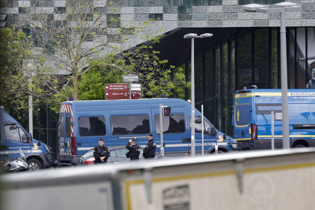 Lors de la reconsitution des événements qui ont précédé la mort Nahel, à Nanterre, le 5 mai 2024.