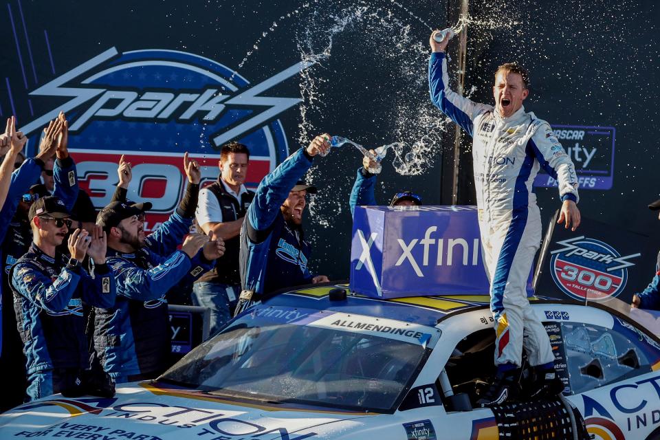 AJ Allmendinger has recent momentum at superspeedways including a win in the fall Xfinity Series race at Talladega last year.