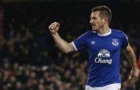 Football Soccer Britain - Everton v Manchester United - Premier League - Goodison Park - 4/12/16 Everton's Leighton Baines celebrates scoring their first goal Reuters / Andrew Yates Livepic