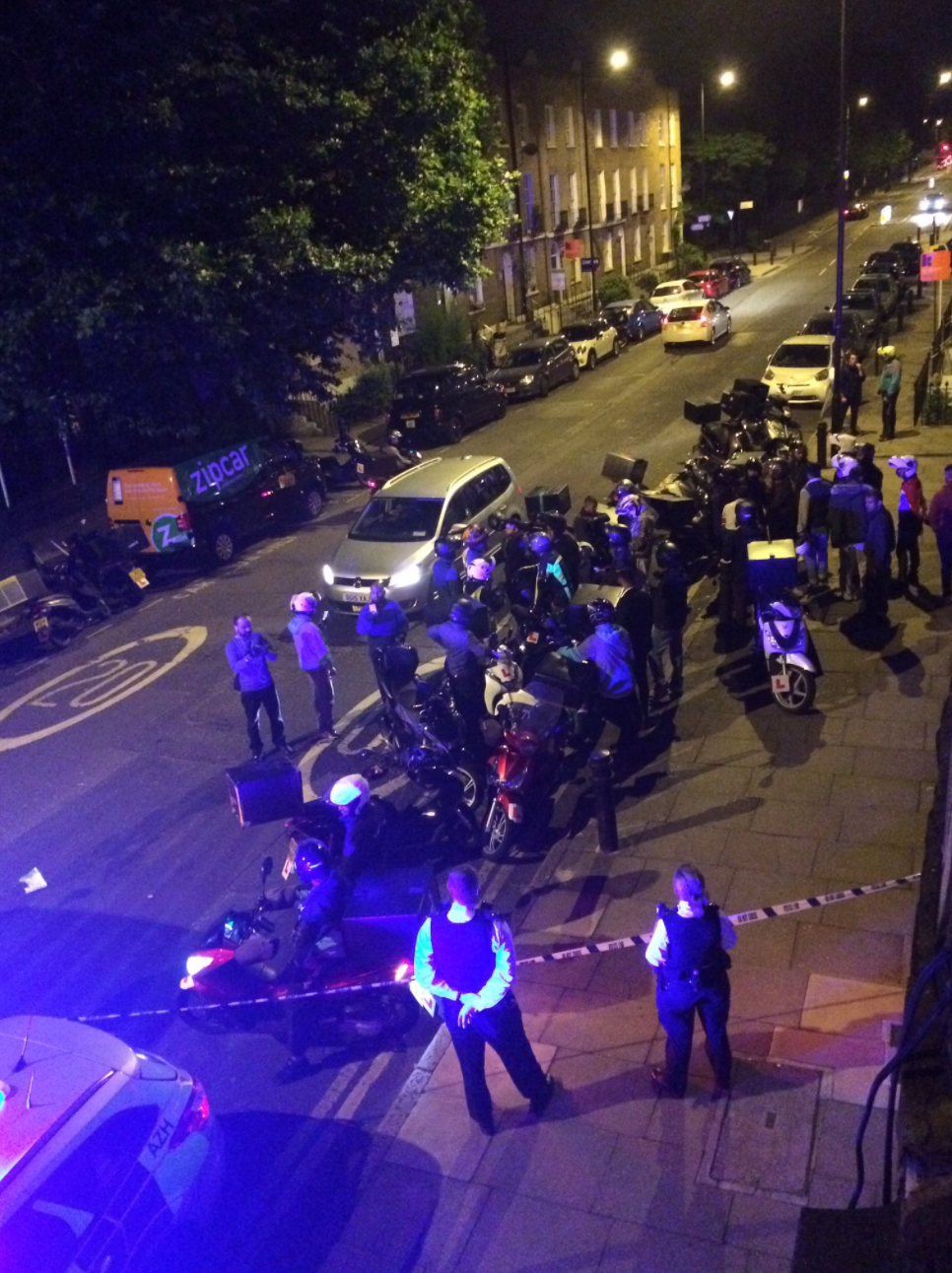 Police and ambulances attend the scene of an attack in Hackney (Sarah Cobbold)