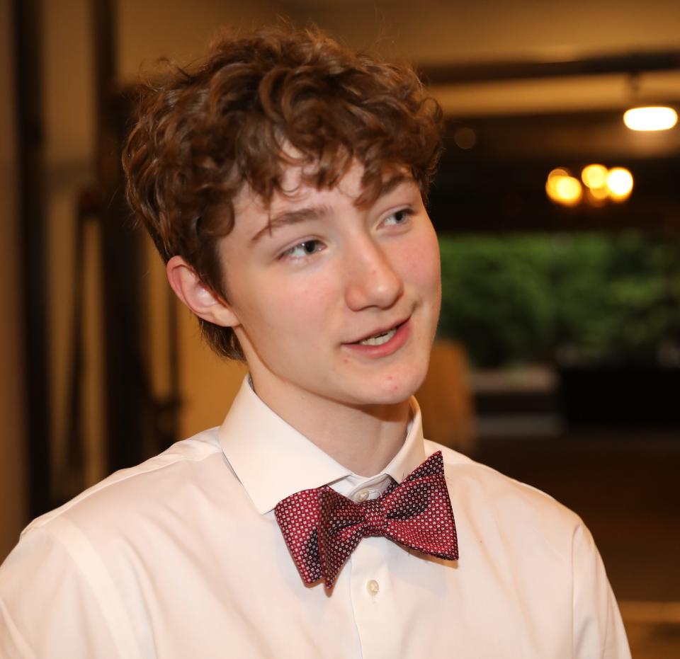 Carter Grose from Sleepy Hollow High School is pictured during the 55th Carroll F. Johnson Scholastic Achievement Dinner at the Westchester Marriott in Tarrytown, May 24, 2023. 