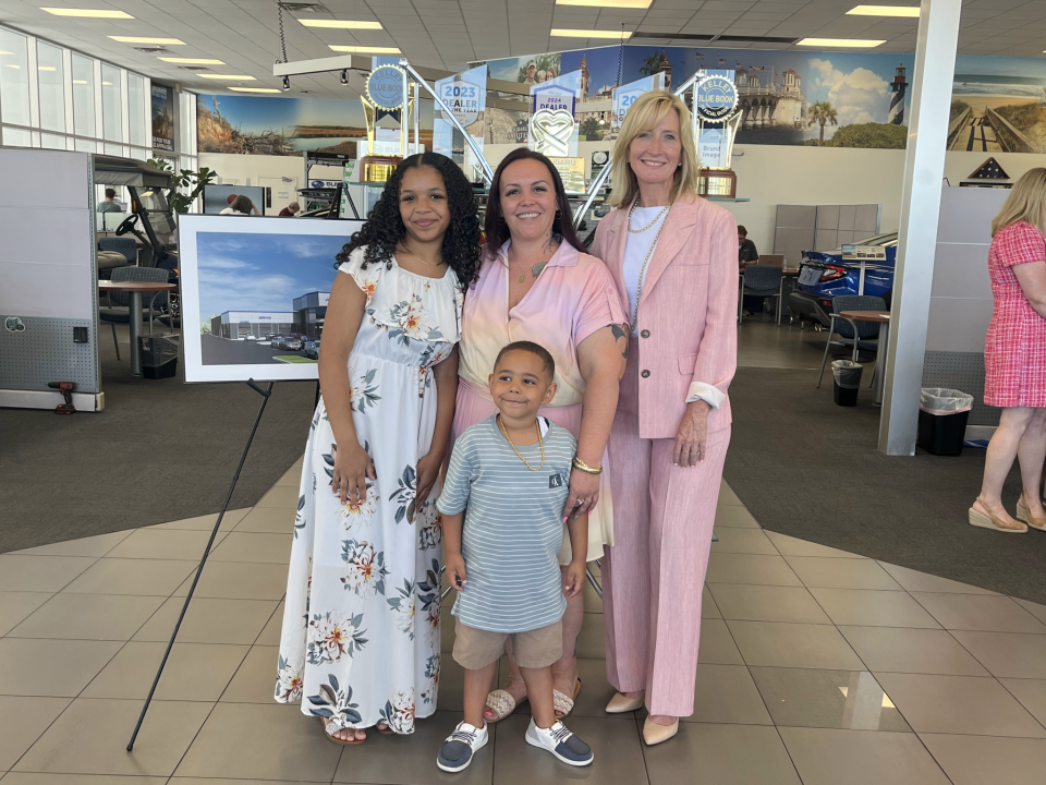 Attending Subaru of Jacksonville's $194,875 donation to Wolfson Children's Hospital was 5-year-old Major Cooper, front, mother Karli Mester, center, sister Ka’Liani Young, left, and Wolfson President Allegra Jaros. Major is recovering from neurological surgery at Wolfson.