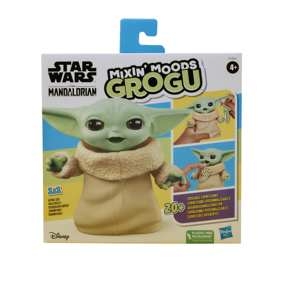 Star Wars Mixin' Moods Grogu from Hasbro features a variety of posable expressions. (Photo: Courtesy of Hasbro)