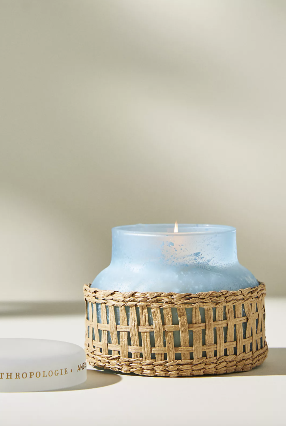 9) Coastal Wrapped Seastone Jar Candle