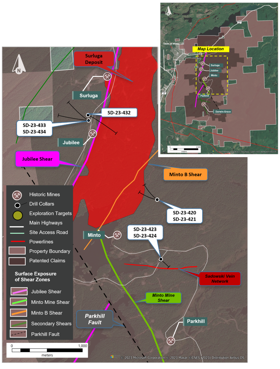 Figure 1 - Plan Map of the Drilling Results