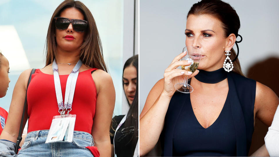 Rebekah Vardy and Coleen Rooney, pictured here at a football game and the races.