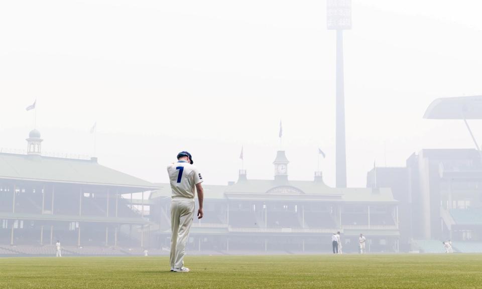 <span>Liam Hatcher of the NSW Blues during Sheffield Shield game at the SCG in 2019. A report has found sporting organisations are not doing enough to address the impact of the climate crisis.</span><span>Photograph: Reuters</span>