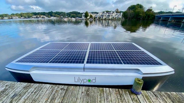 An example of biomimicry design is this solar-powered watercraft, the Lilypad, that gathers energy from the sun while afloat, as does the plant it is named after.