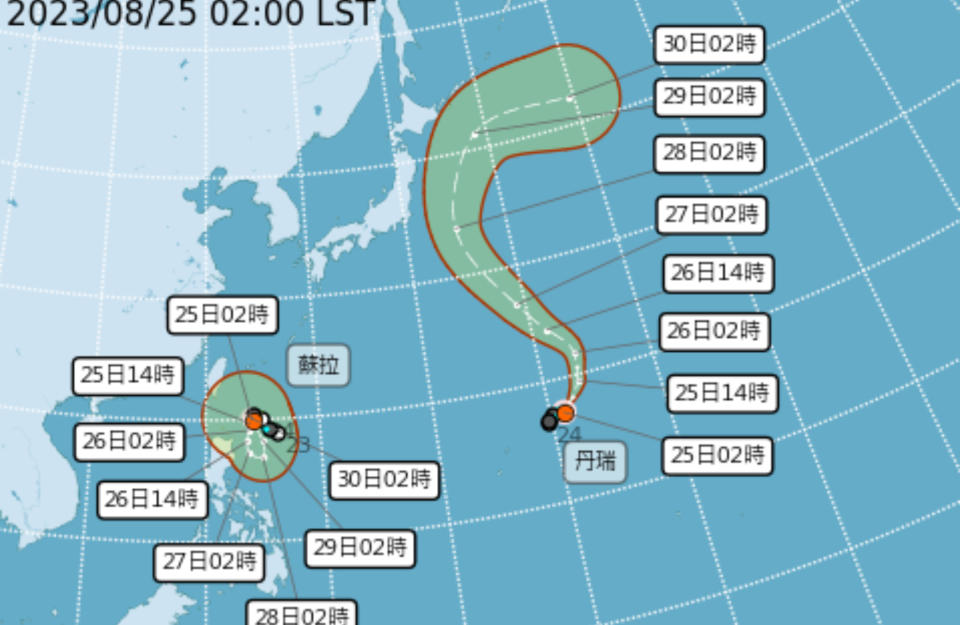 路徑潛勢預報。（圖取自中央氣象局網站）