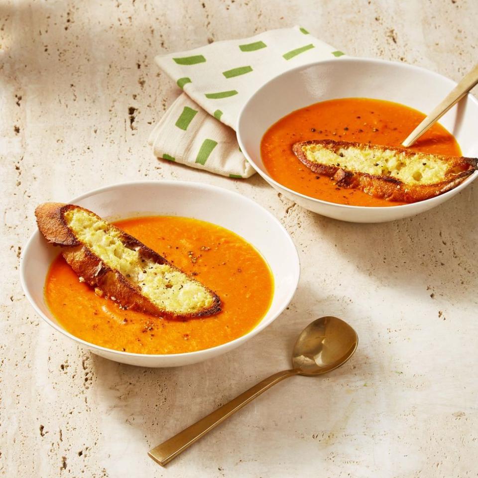 6) Tomato Soup With Parmesan Crostini
