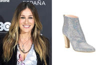 <p>Make a statement while traveling with these glittering booties from Sarah Jessica Parker’s signature line, SJP. You can’t go wrong with a 4-inch heel, pointed toe, and a little bit of sparkle to adorn the skies like the true goddess you are.</p> <p><strong>To buy:</strong> <a rel="nofollow noopener" href="https://click.linksynergy.com/fs-bin/click?id=93xLBvPhAeE&subid=0&offerid=365991.1&type=10&tmpid=2174&RD_PARM1=http%3A%2F%2Fwww.&RD_PARM2=saksfifthavenue.com%2Fmain%2FProductDetail.jsp%3F&RD_PARM3=PRODUCT%253C%253Eprd_id%3D845524446976972&u1=TLFASsheG1CS11_ComfyCelebShoesMay17" target="_blank" data-ylk="slk:saksfifthavenue.com;elm:context_link;itc:0;sec:content-canvas" class="link ">saksfifthavenue.com</a>, $485</p>