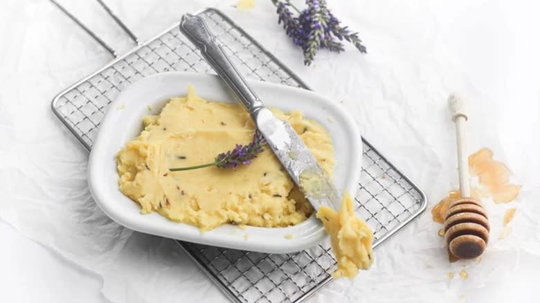 tray of honey lavender butter