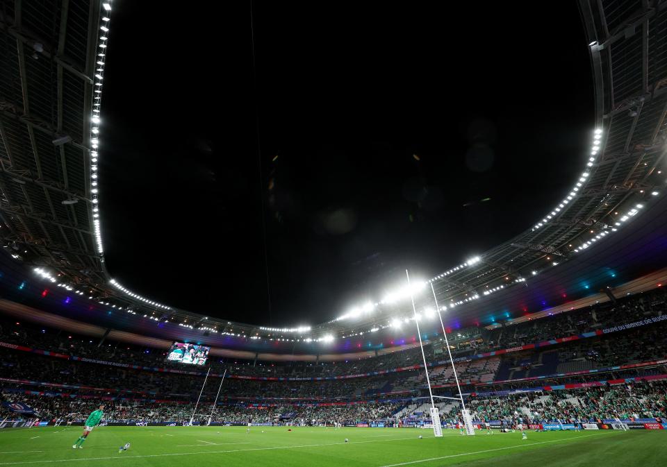 A view inside the Stade de France as the players warm up (Getty Images)