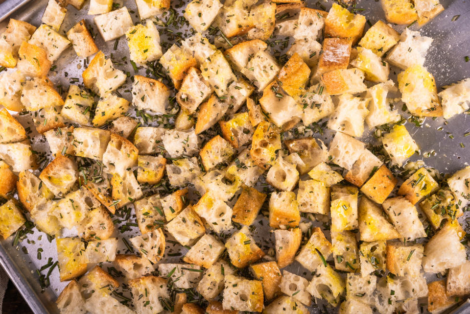 Homemade bread crumbs with herbs