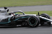 Mercedes driver Lewis Hamilton of Britain steers his car during the British Formula One Grand Prix at the Silverstone racetrack, Silverstone, England, Sunday, July 14, 2019. (AP Photo/Luca Bruno)