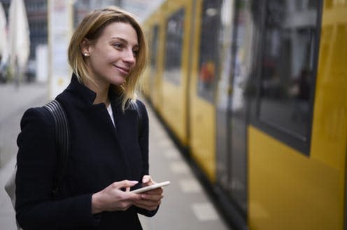 <span class="caption">Transport in the palm of your hand. </span> <span class="attribution"><a class="link " href="https://www.shutterstock.com/image-photo/smiling-blonde-hipster-girl-satisfied-getting-701838688?src=-D1Hiv0BRS1F39GgtvpyXw-1-6" rel="nofollow noopener" target="_blank" data-ylk="slk:Shutterstock.;elm:context_link;itc:0;sec:content-canvas">Shutterstock.</a></span>