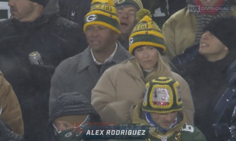 Alex Rodriguez at the Packers game.