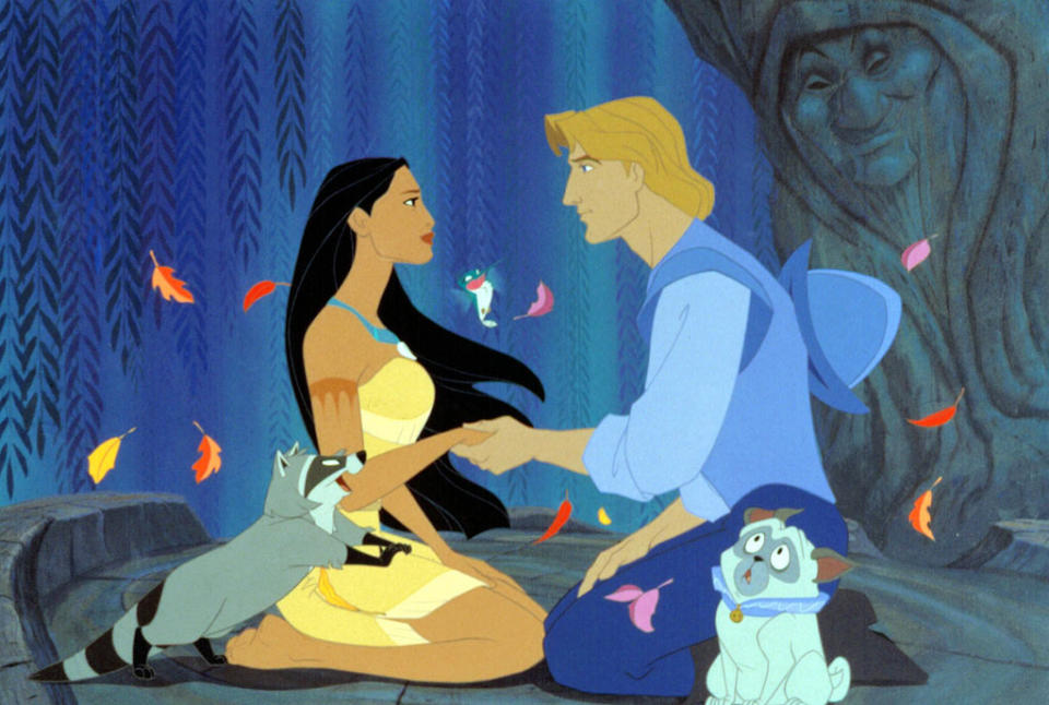 <a href="http://movies.yahoo.com/movie/1800240415/info" data-ylk="slk:POCAHONTAS;elm:context_link;itc:0;sec:content-canvas" class="link ">POCAHONTAS</a> (1995) - The film took five – count 'em! – five years to make due to ultra complicated animation techniques used. Sadly, John Candy, who signed on to play Pochahontas's talking turkey sidekick, died during the production. His part was cut from the final film as a result.