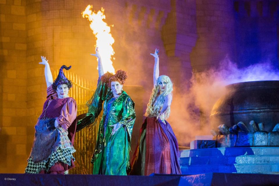 The Sanderson Sisters are always stars at Mickey's Not-So-Scary Halloween Party.