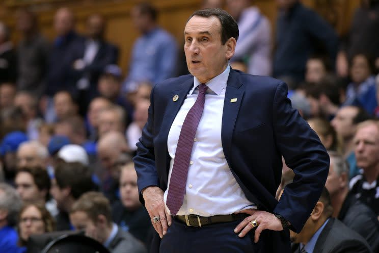 Coach K is reportedly not happy. (Getty)